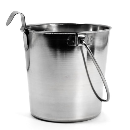 Jeffers Flat-Sided Stainless Steel Pails with Hook &amp; Handle