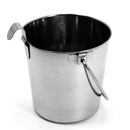 Jeffers Flat-Sided Stainless Steel Pails with Hook &amp; Handle