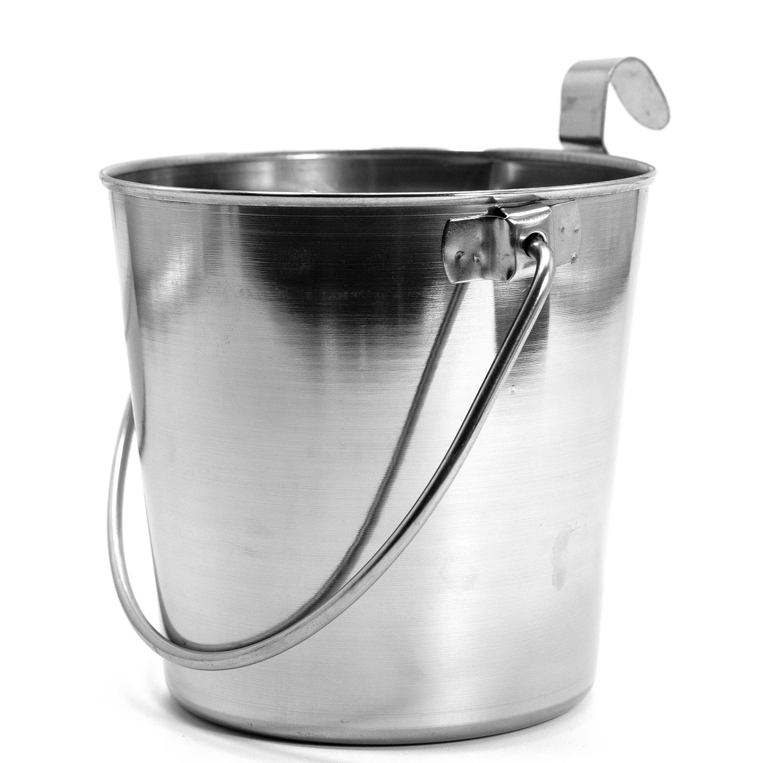 Jeffers Flat-Sided Stainless Steel Pails with Hook &amp; Handle