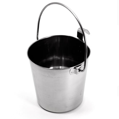 Jeffers Flat-Sided Stainless Steel Pails with Hook &amp; Handle