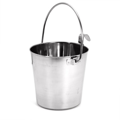 Jeffers Flat-Sided Stainless Steel Pails with Hook &amp; Handle