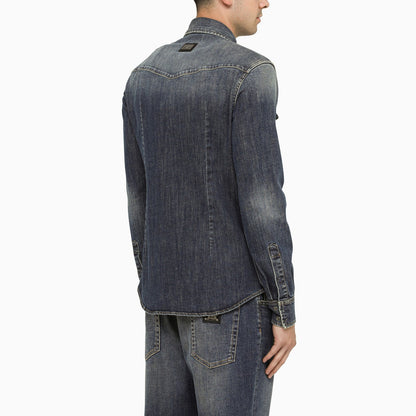 Dolce&amp;Gabbana Blue Slim Denim Shirt