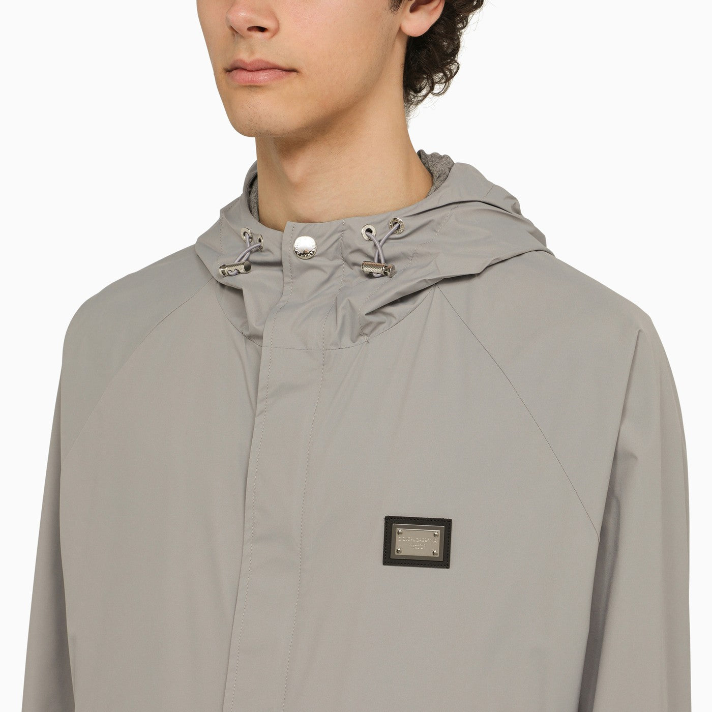 Dolce&amp;Gabbana Lightweight Grey Hooded Jacket