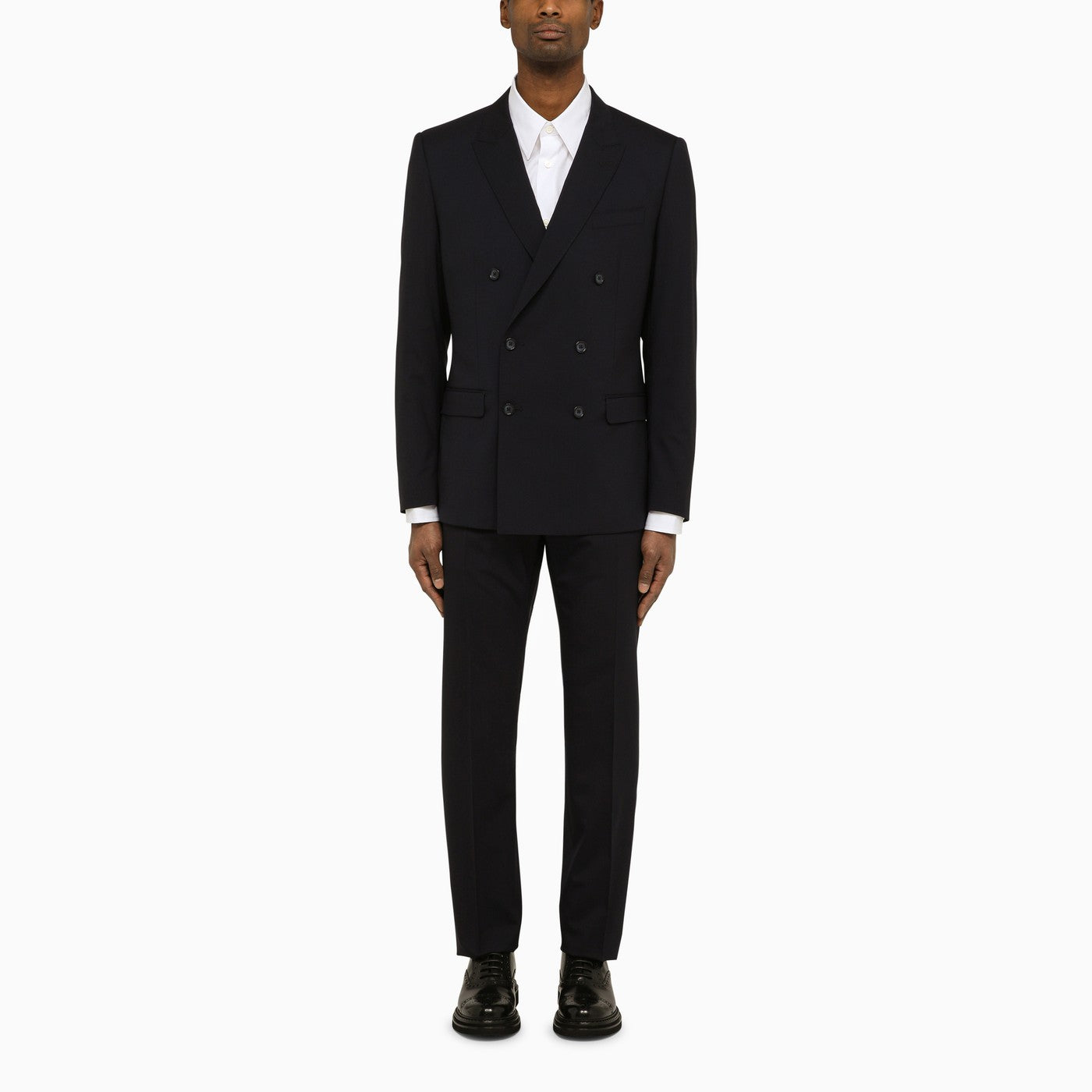 Dolce&amp;Gabbana Dark Blue Wool Double Breasted Suit