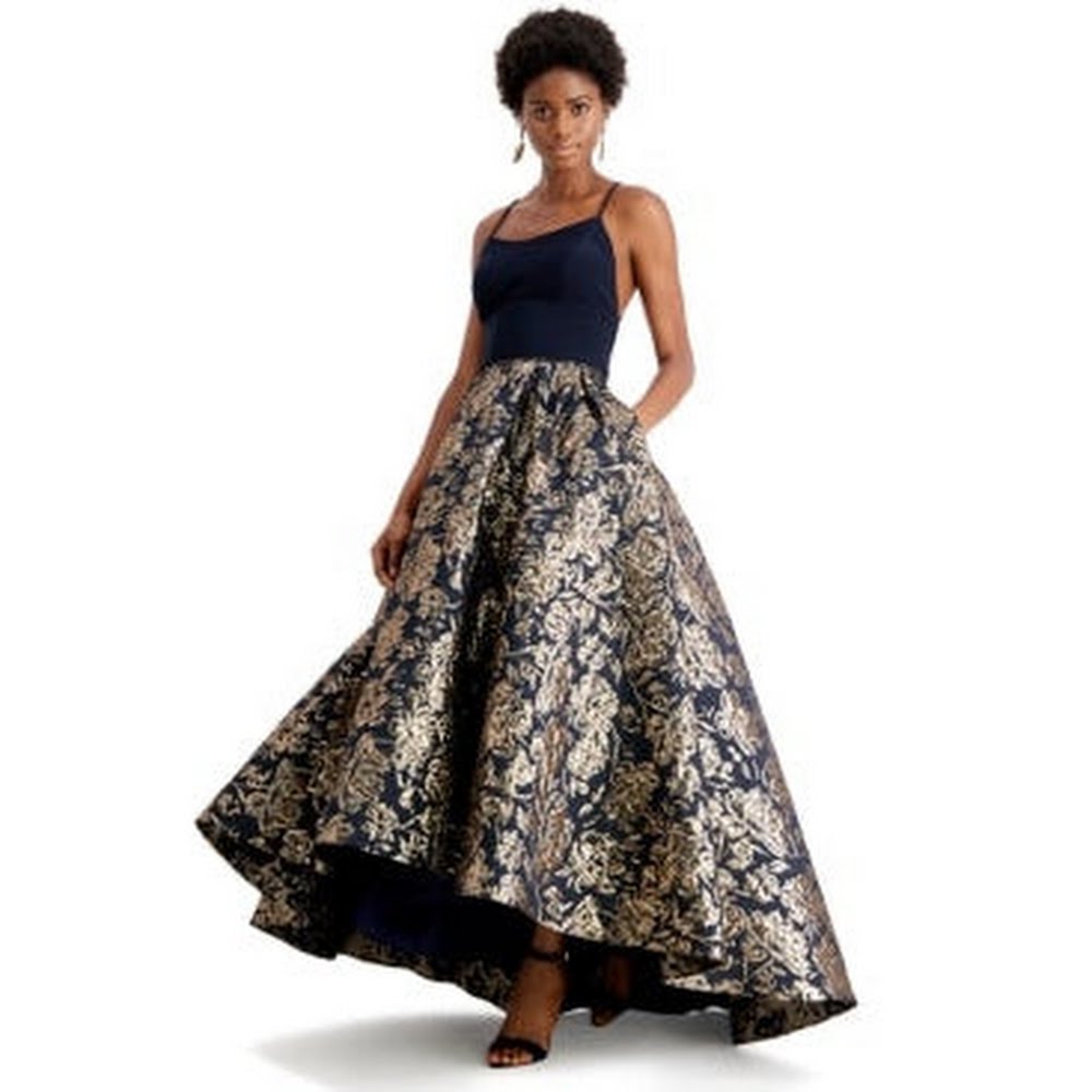 Betsy &amp; Adam Womens Spaghetti Strap Sweetheart Neckline Full-Length Dress, 4