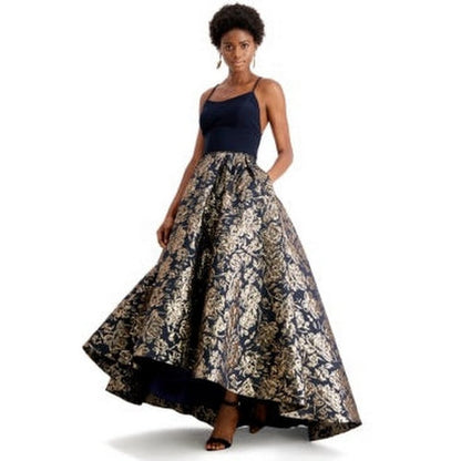 Betsy &amp; Adam Womens Spaghetti Strap Sweetheart Neckline Full-Length Dress, 4