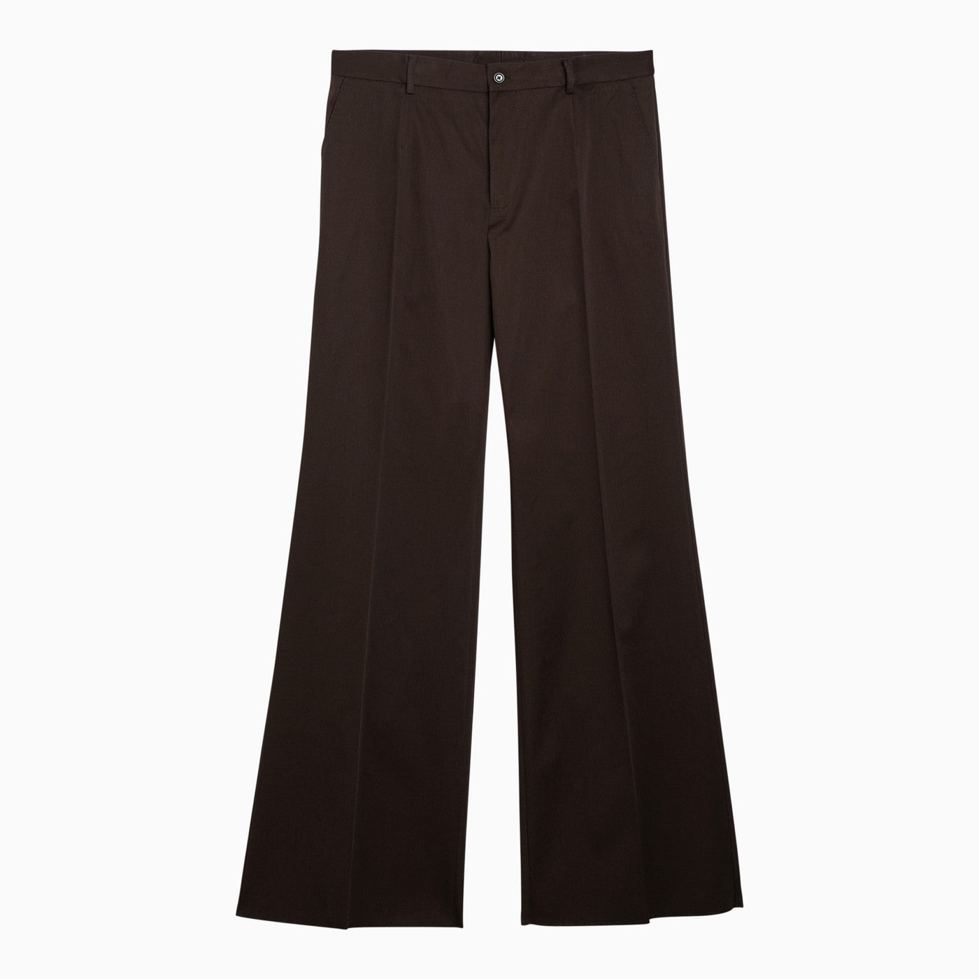 Dolce&amp;Gabbana Brown Flared Cotton Trousers