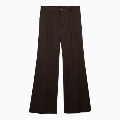 Dolce&amp;Gabbana Brown Flared Cotton Trousers