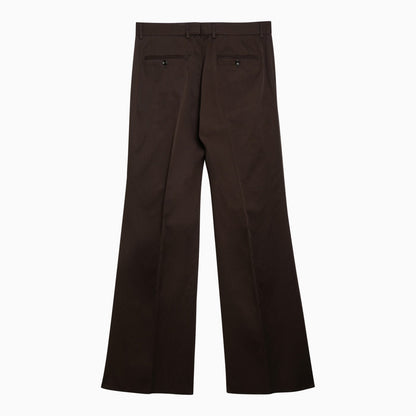 Dolce&amp;Gabbana Brown Flared Cotton Trousers