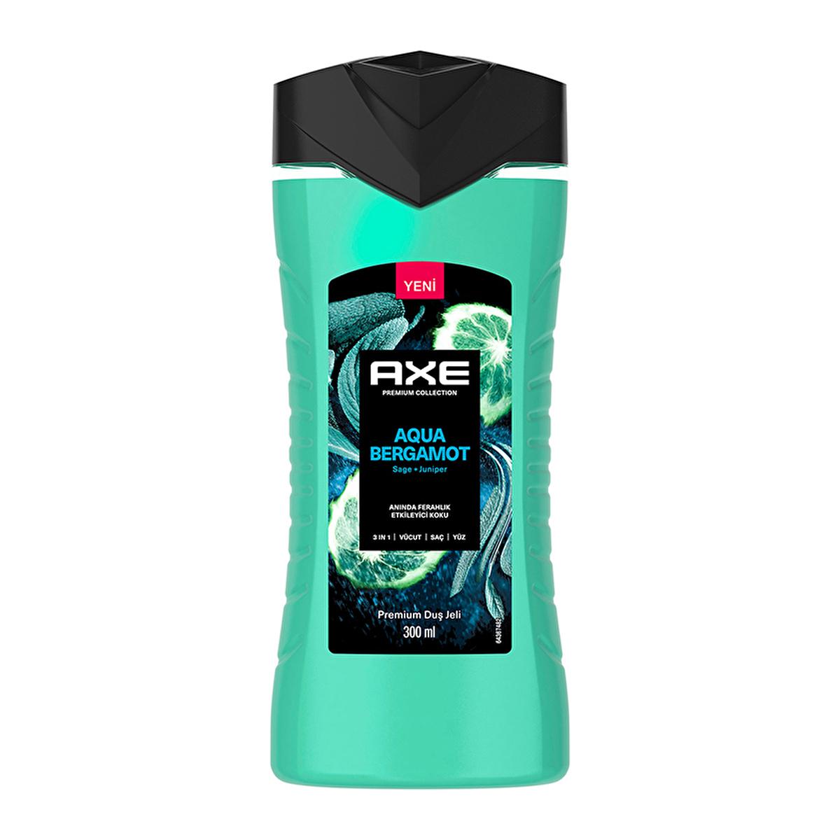 Axe Premium Collection Aqua Bergamot 3 in 1 Shower Gel - Refreshing Body, Hair &amp; Face Cleanser for Men | 300 ml