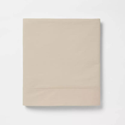 Threshold 300 Thread Count Ultra Soft Flat Sheet True Khaki, Queen