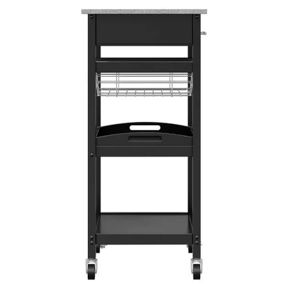 Winsome Julia Granite Top Kitchen Cart Wood/Black - Winsome