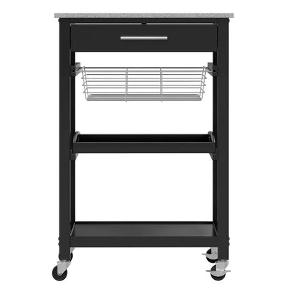 Winsome Julia Granite Top Kitchen Cart Wood/Black - Winsome