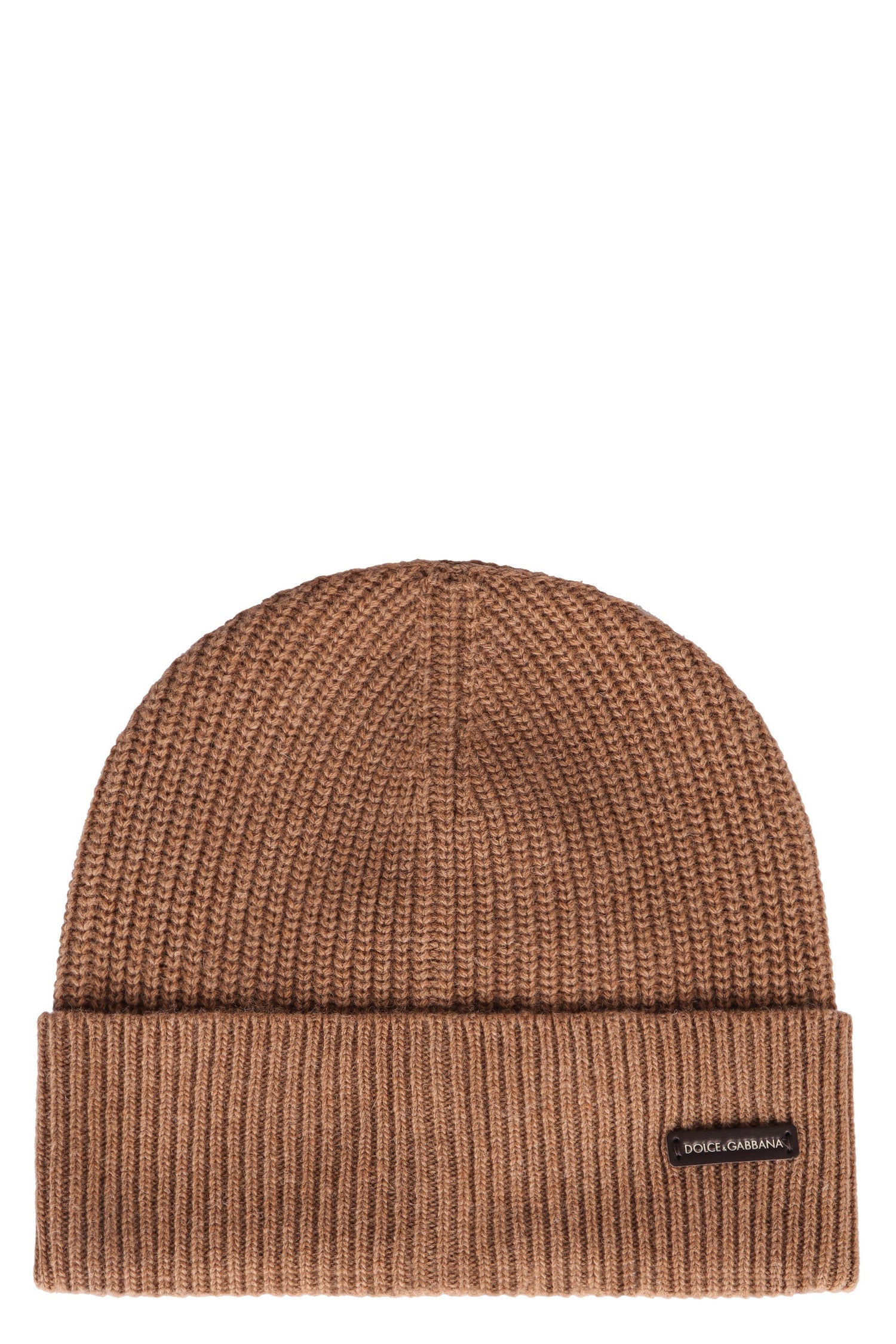 DOLCE &amp; GABBANA Ribbed Knit Beanie with Turn Up Brim for Men