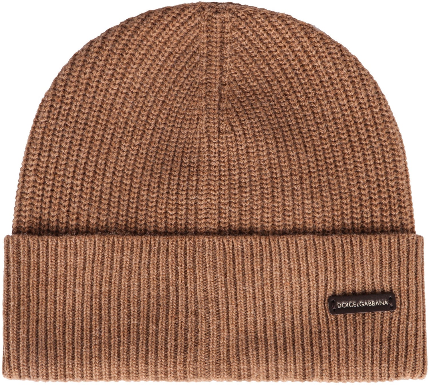 DOLCE &amp; GABBANA Ribbed Knit Beanie with Turn Up Brim for Men