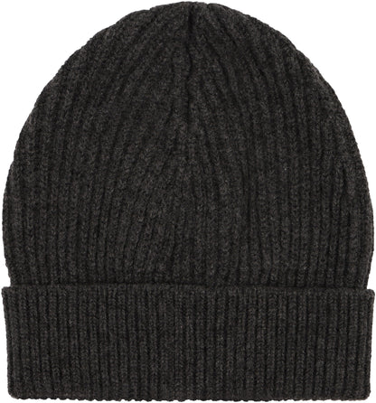 DOLCE &amp; GABBANA Ribbed Knit Beanie with Front Logo Patch