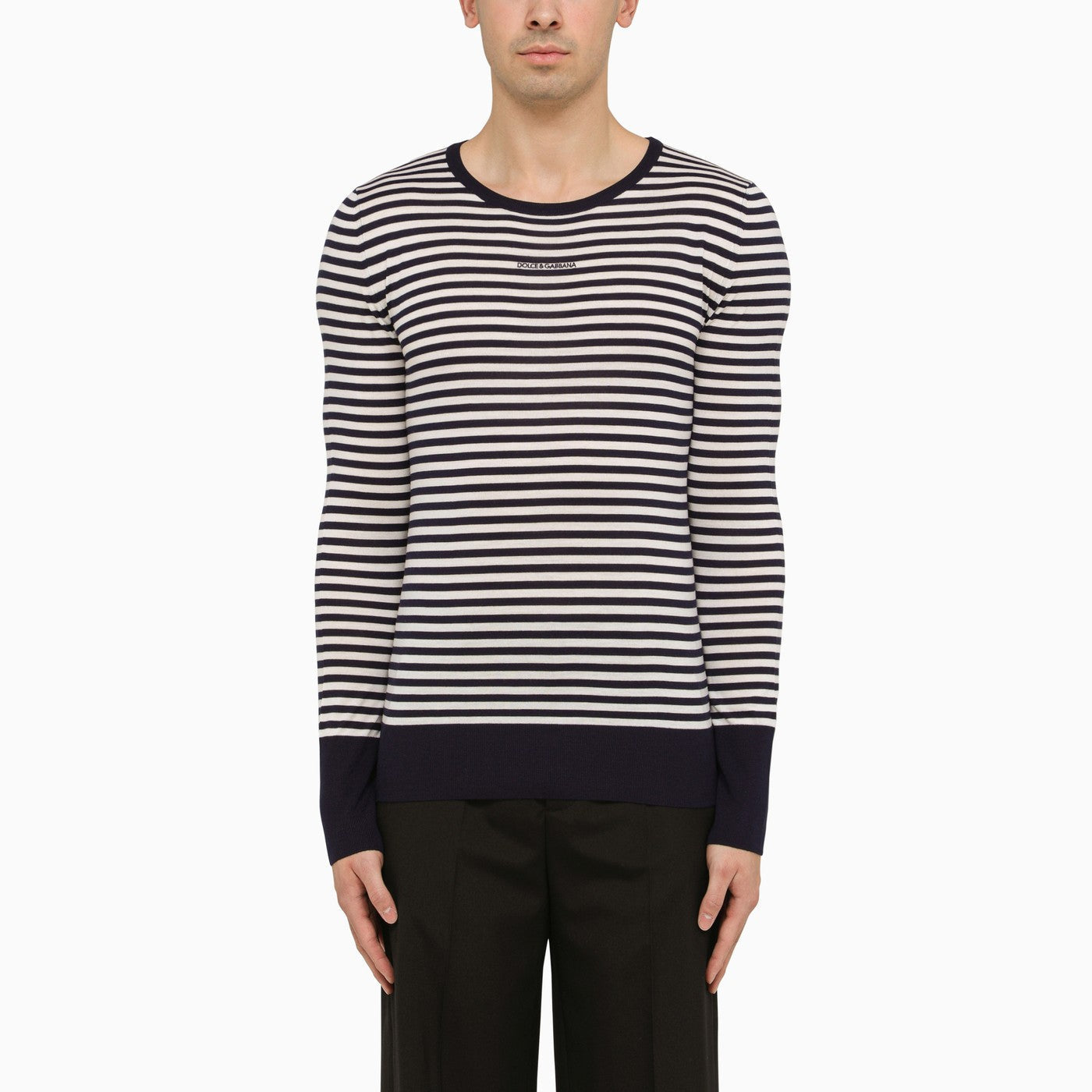 Dolce&amp;Gabbana Black And White Striped Long Sleeved Jersey