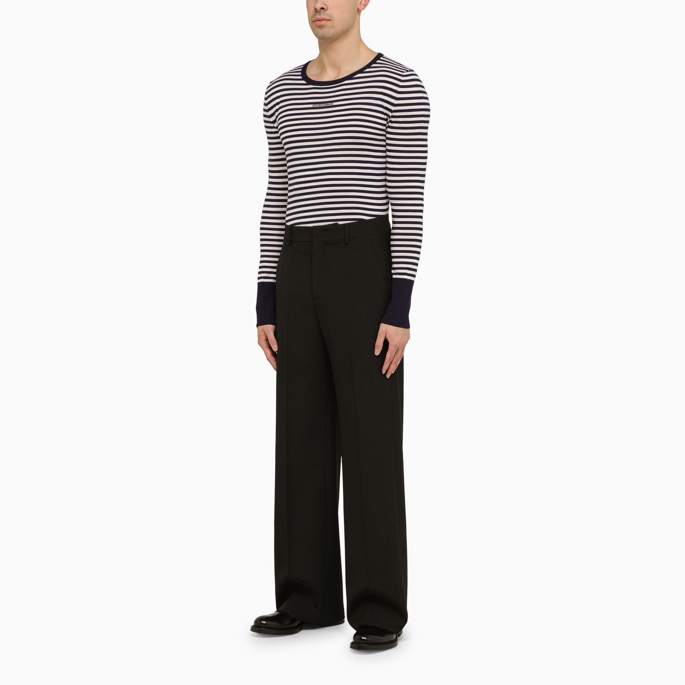 Dolce&amp;Gabbana Black And White Striped Long Sleeved Jersey