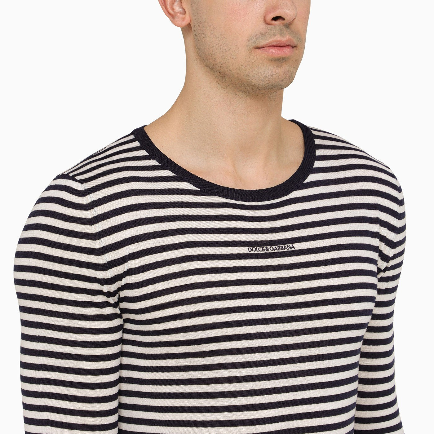 Dolce&amp;Gabbana Black And White Striped Long Sleeved Jersey