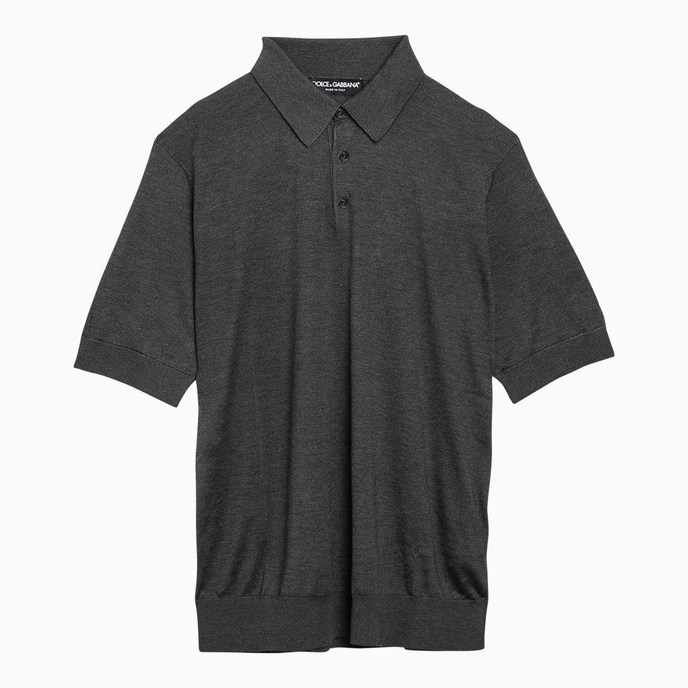 Dolce&amp;Gabbana Grey Silk Short Sleeved Polo Shirt