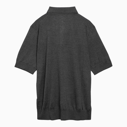 Dolce&amp;Gabbana Grey Silk Short Sleeved Polo Shirt
