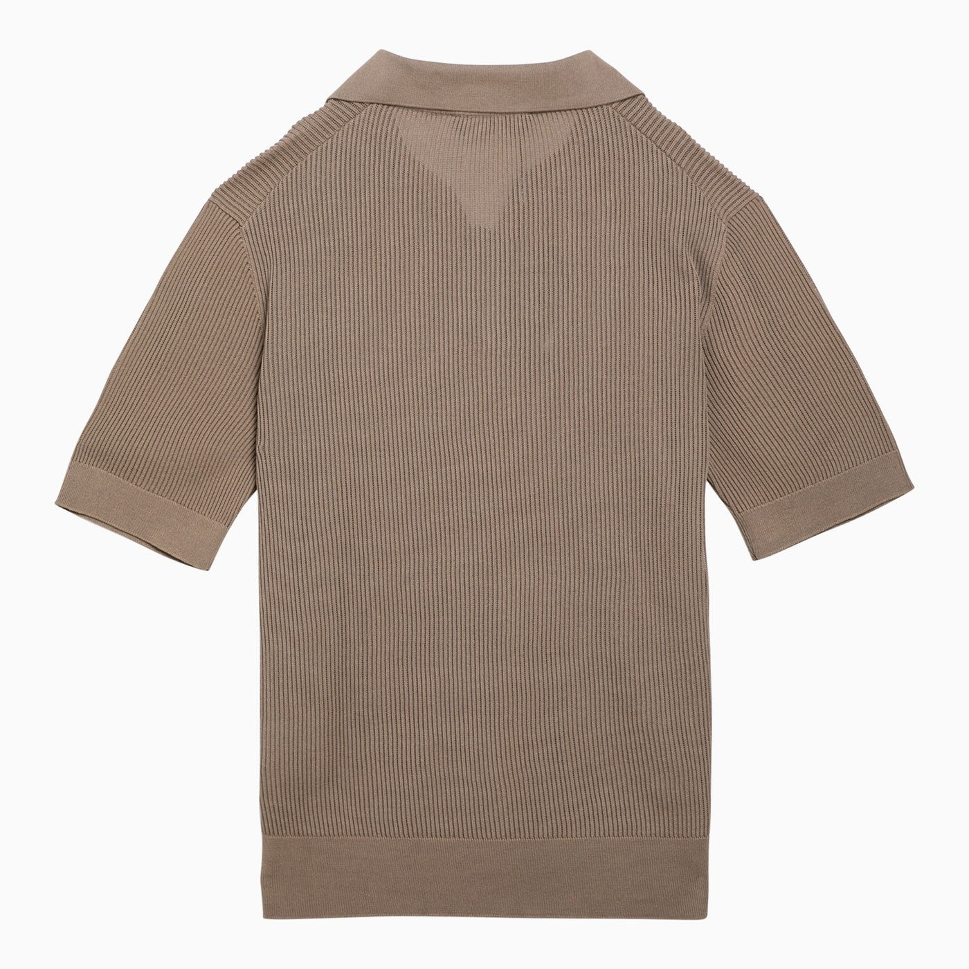 Dolce&amp;Gabbana Beige Cotton Ribbed Polo Shirt