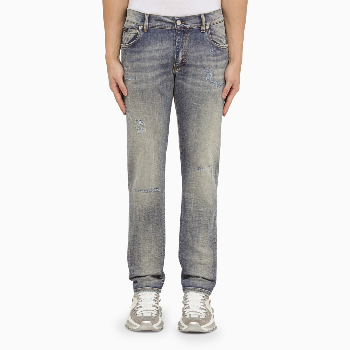 Dolce&amp;Gabbana Light Blue Washed Slim Jeans