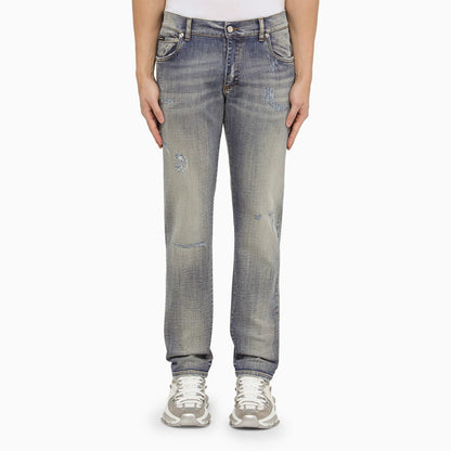 Dolce&amp;Gabbana Light Blue Washed Slim Jeans