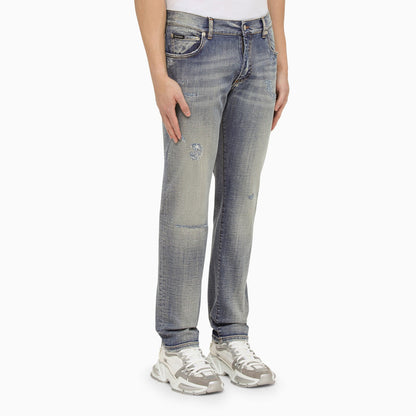 Dolce&amp;Gabbana Light Blue Washed Slim Jeans