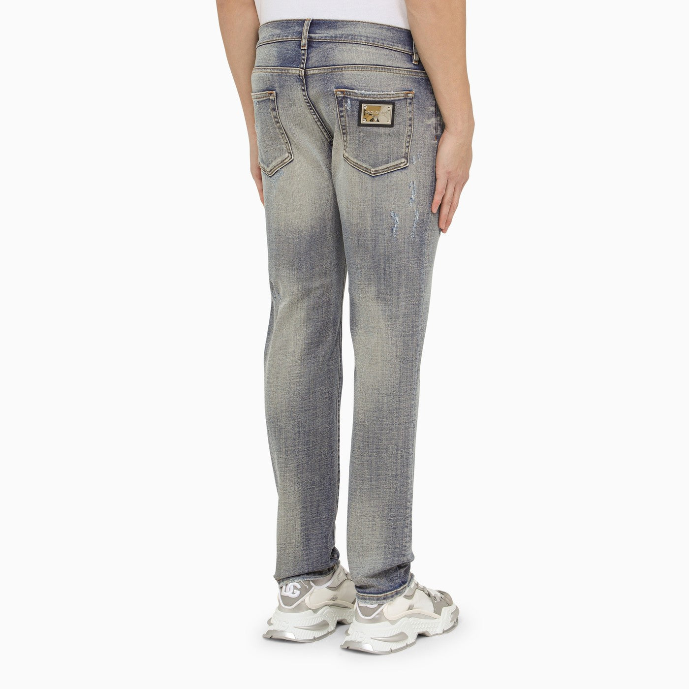 Dolce&amp;Gabbana Light Blue Washed Slim Jeans