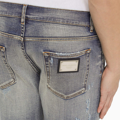 Dolce&amp;Gabbana Light Blue Washed Slim Jeans