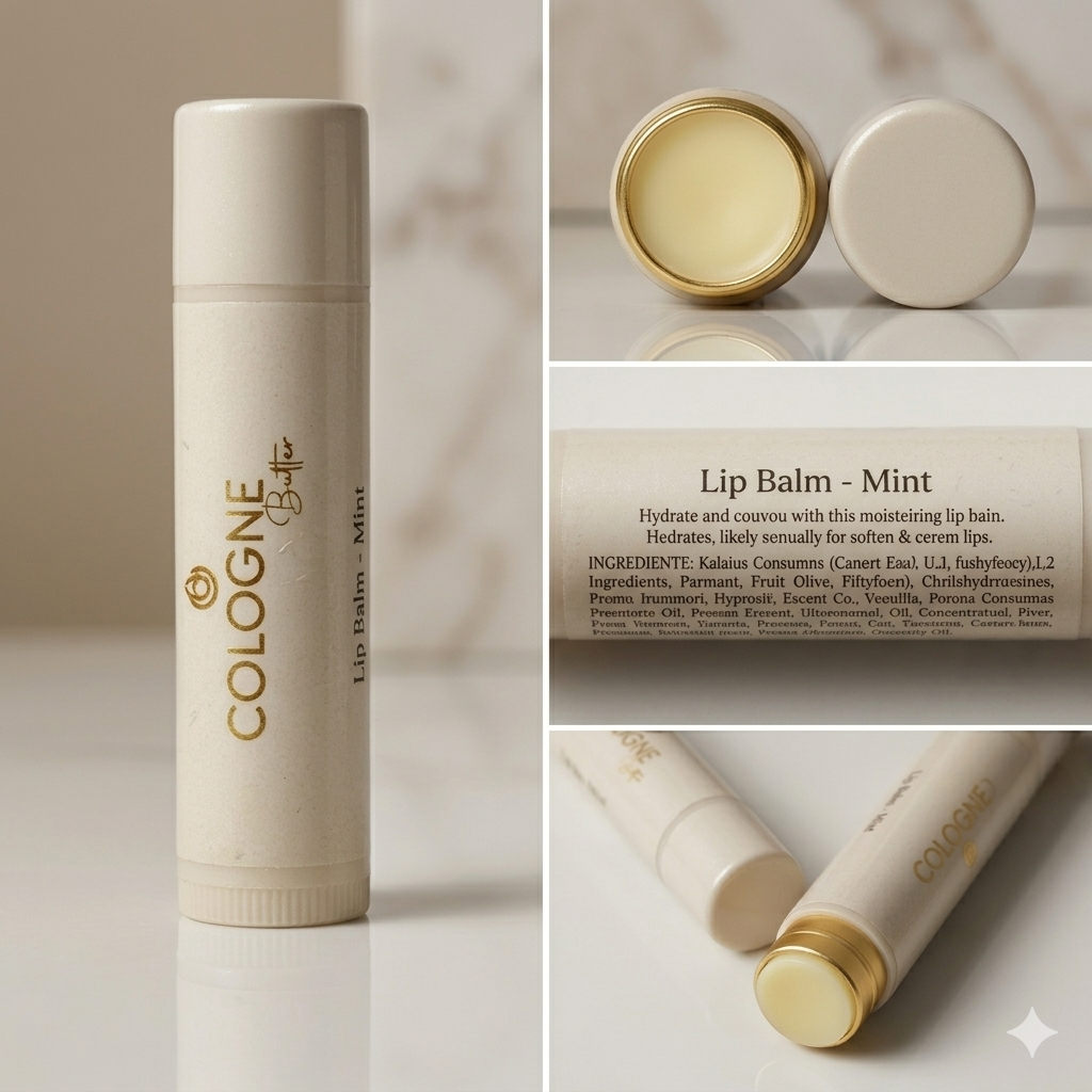 Hydrating Lip Balm – Vanilla &amp; Mint | Moisturizing Lip Care with Castor, Avocado &amp; Olive Oils | Repair Dry Chapped Lips | Smooth &amp; Nourishing Lip Balm