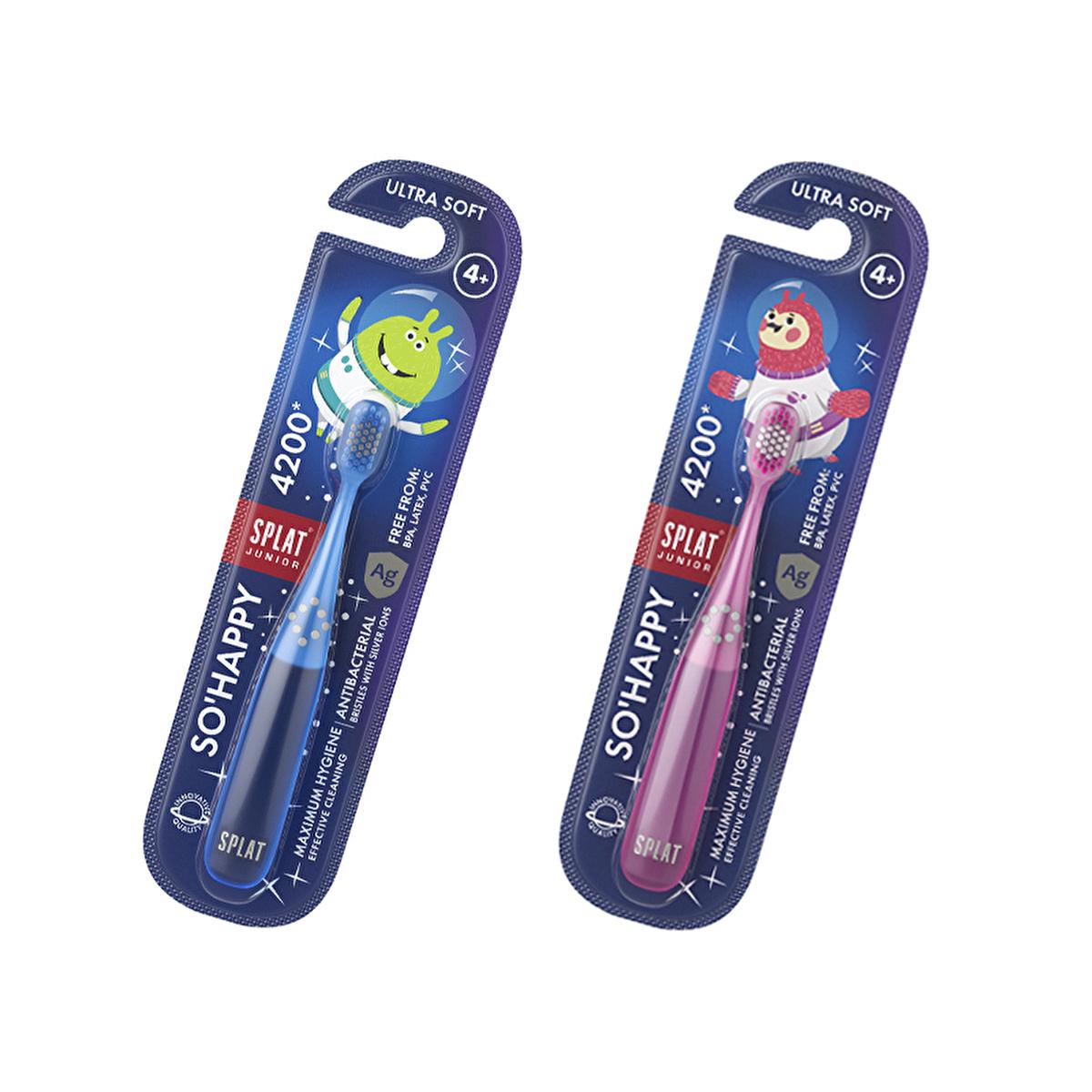 Splat Ultra Junior Kids Toothbrush - Extra Soft, Silver Ion, BPA Free