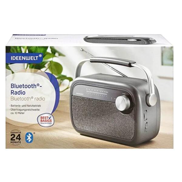 Ideenwelt Bluetooth Radio: Portable FM Radio with Battery &amp; Mains Power - Perfect for Travel &amp; Home