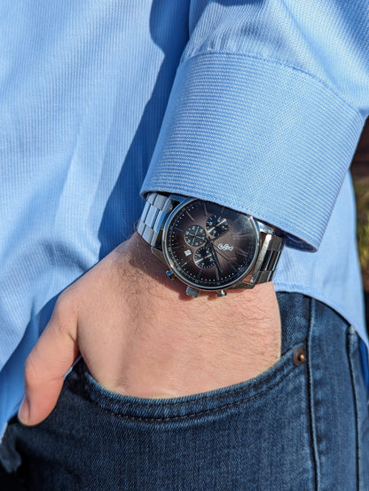 Gray Retro Chronograph