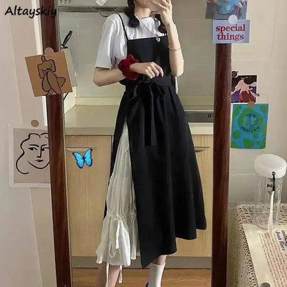 Dress Women Summer Fashion Spaghetti Strap College Sweet Casual Japanese Style Streetwear Lace-up Female Soft High Waist Vintage by Dropshipman