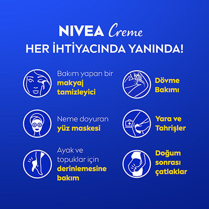 NIVEA Creme Moisturizing Cream - Long-Lasting Hydration for Dry Skin, Face and Body Moisturizer, 250ml