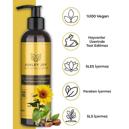 Ashley Joy Color Protect Hair Conditioner - Vitamin E &amp; Sodium PCA for Blonde &amp; Light Hair - Moisturizing, Repairing, Color Vibrancy - 8.45 fl oz