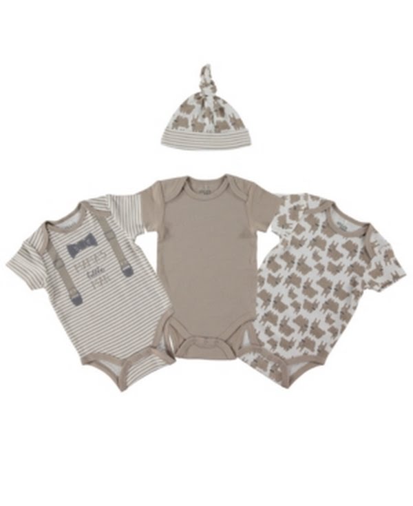 Chickpea Baby Boys 4-PC. Printed Cotton Bodysuits &amp; Hat Set
