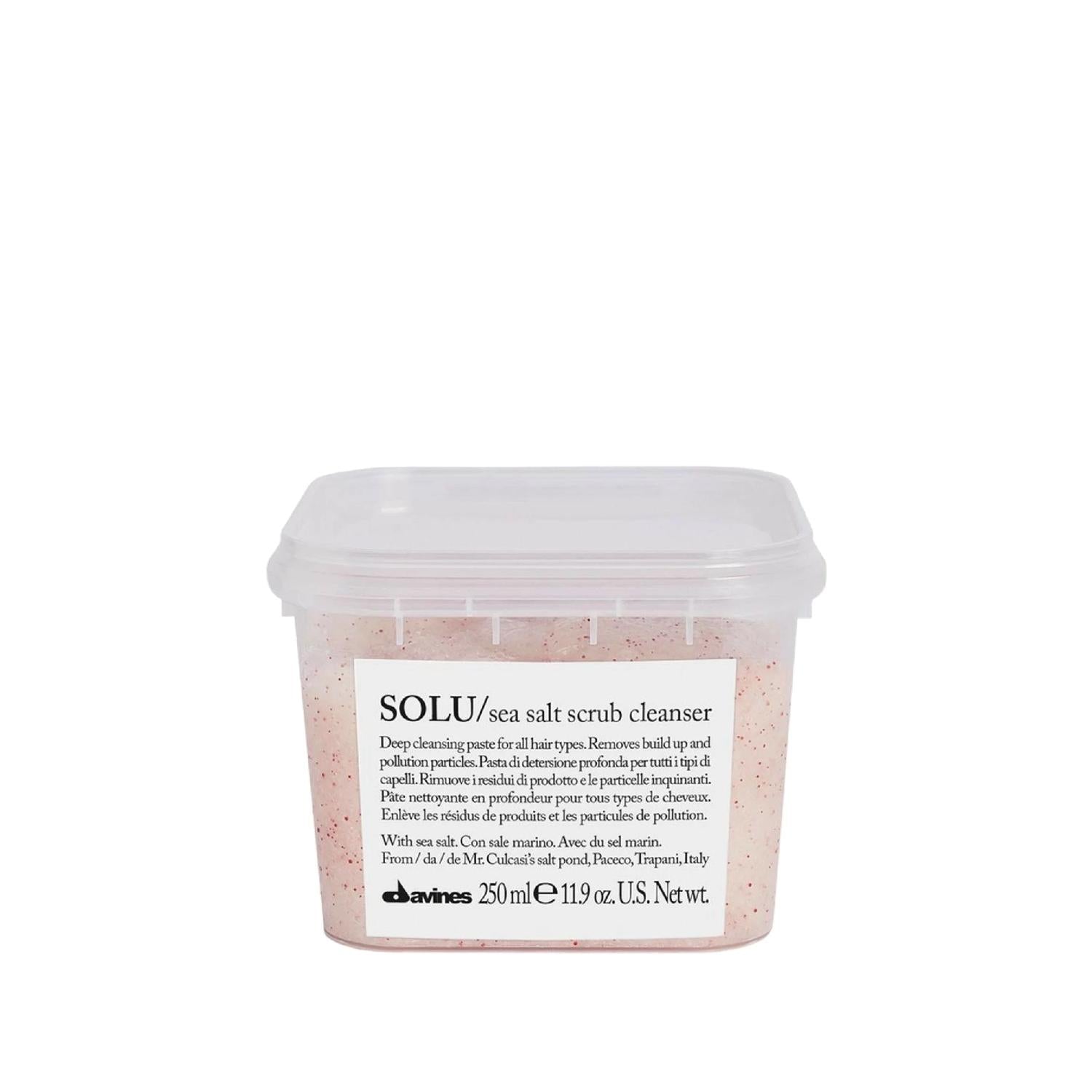 Davines Solu Sea Salt Scrub - Natural Body Exfoliant &amp; Cleanser for Smoother Skin, 8.45 fl oz