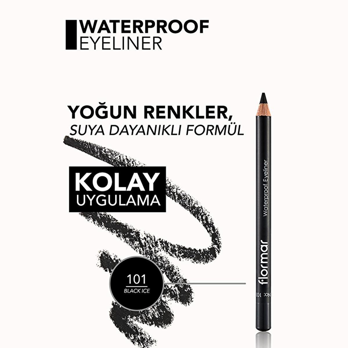 Flormar Mat Eyeliner - Waterproof &amp; Intense Pigment, Long-Lasting Eye Makeup for Precise Look