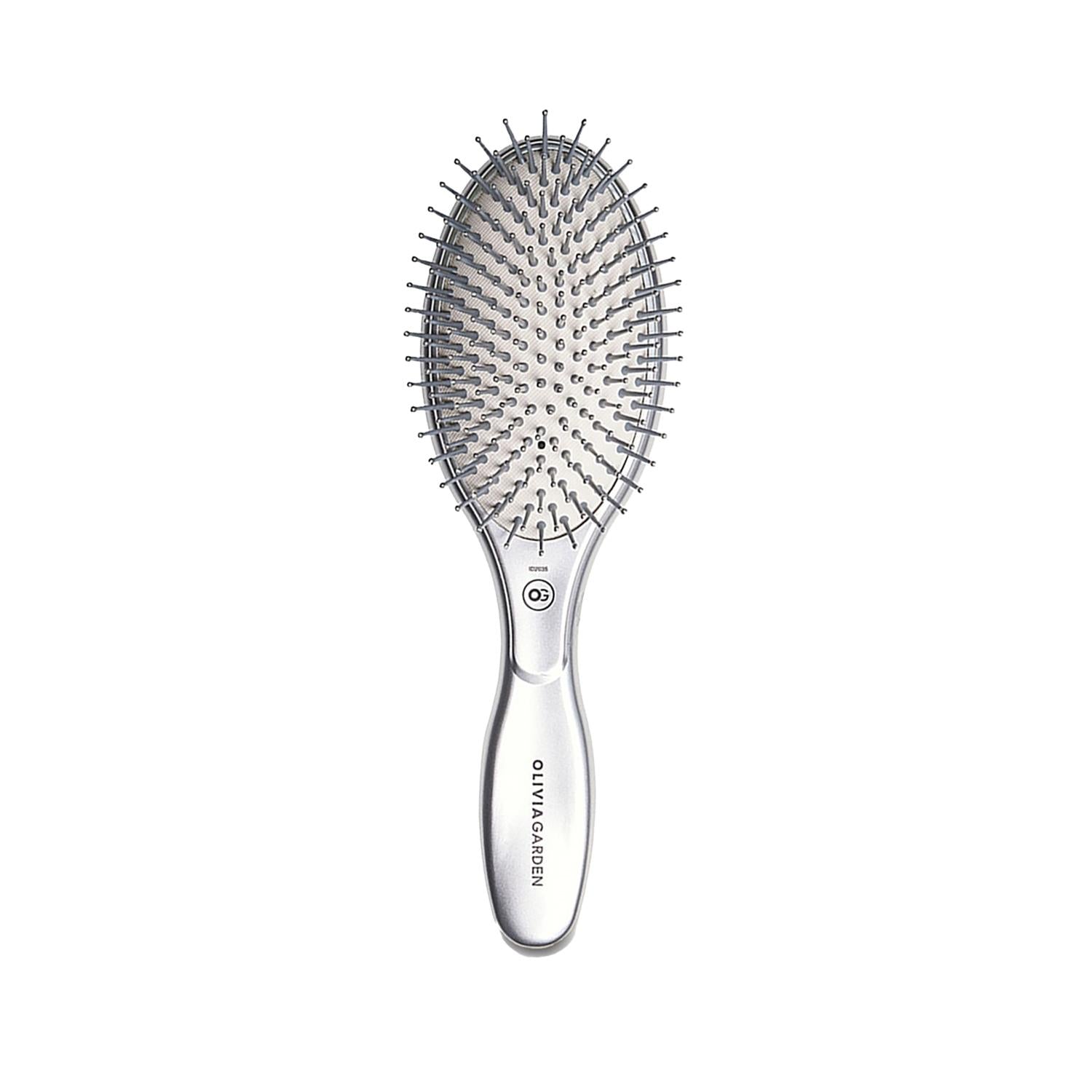 Olivia Garden Expert Care Oval Nylon Bristles Hair Brush - Professional Detangling &amp; Styling Tool