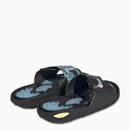 Adidas Originals Reptossage Hook And Loop Black/Blue Slides