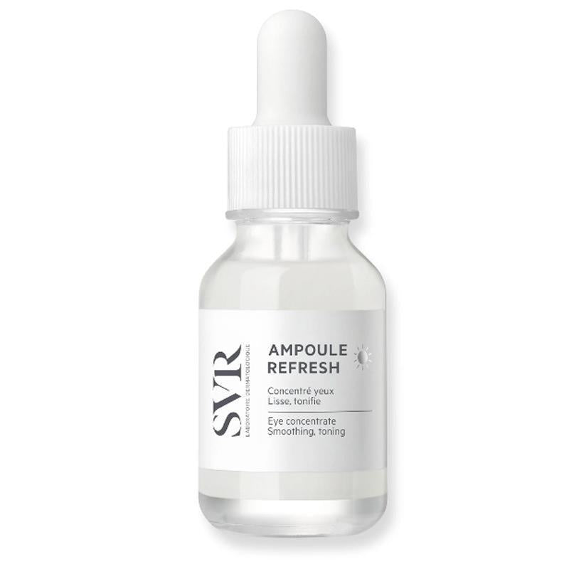 SVR Ampoule Refresh: Anti-Wrinkle Eye Cream - Reduce Fine Lines, Moisturize &amp; Refresh Sensitive Skin - Caffeine + Metal Applicator