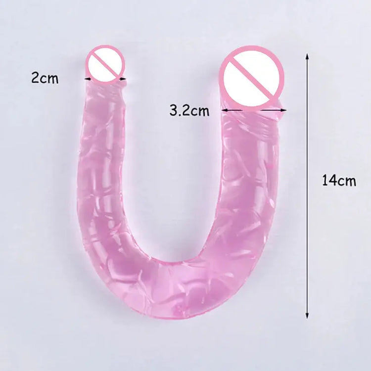 U Double Headed Realistic Dildo Ideal Adult Sex Toy for Women and Lesbians Stimulates Vagina Anus with Lifelike Texture Premium SHOPEZRA L.L.C.