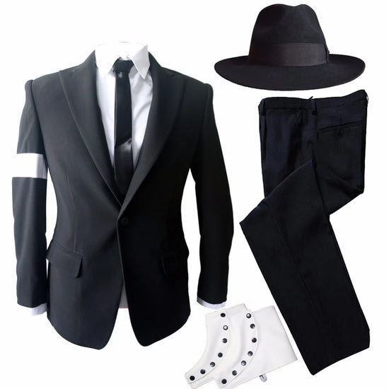 Rollenspieler-Hommage Michael Jackson Schwarzer Dangerous Anzug Outfit Imitator