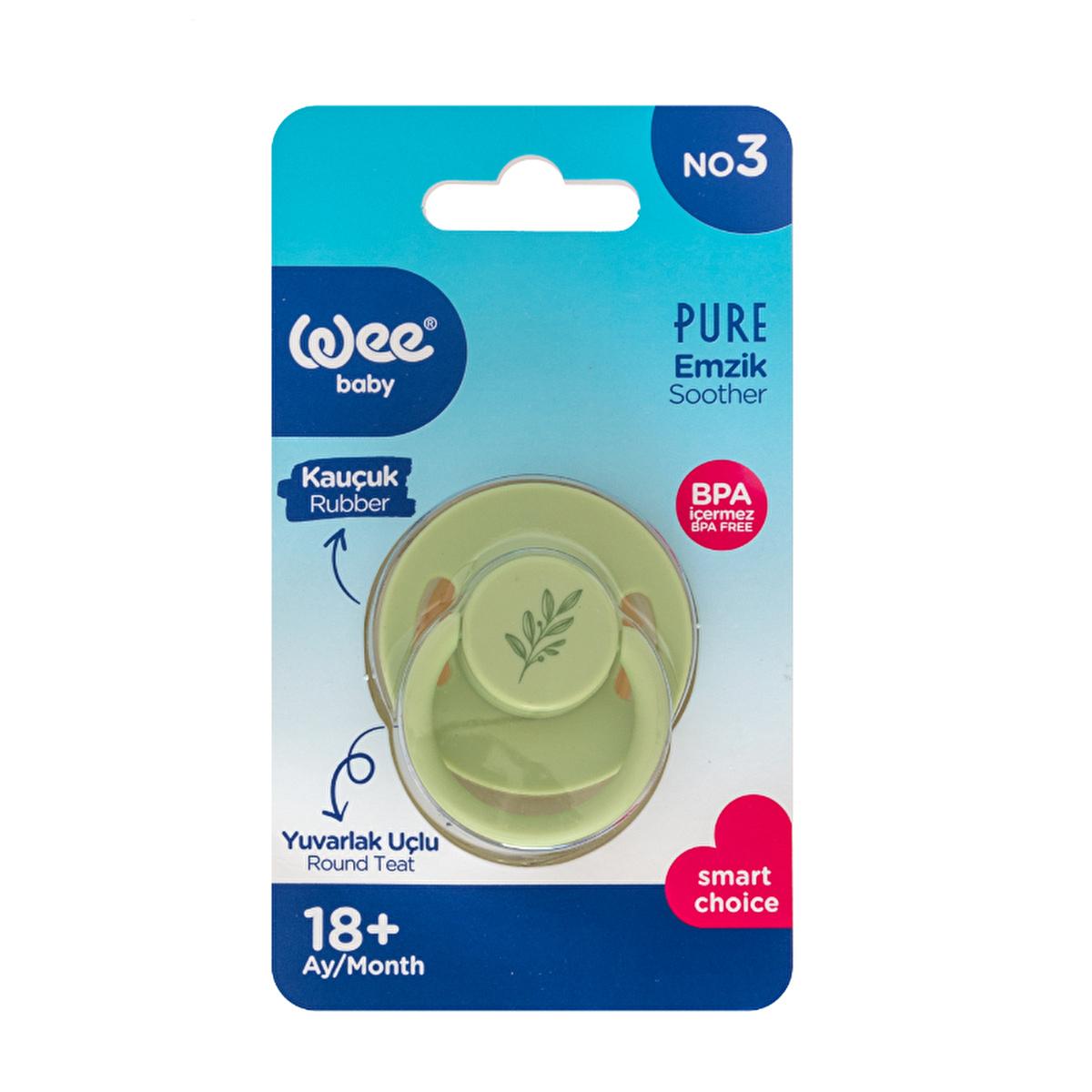 Wee Baby Natural Rubber Baby Pacifier: Comforting Cherry Shape, BPA-Free, Soothes &amp; Prevents Irritation