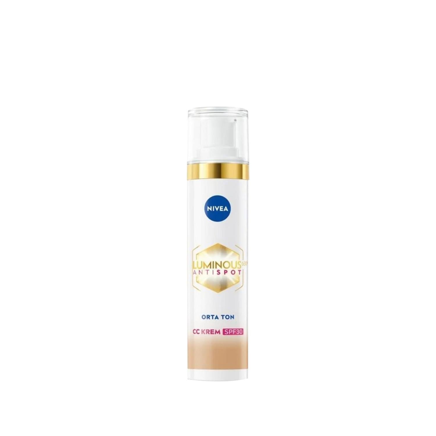Nivea Luminous630 Anti-Dark Spot CC Cream SPF30 Medium Tone - Even Skin Tone &amp; Sun Protection