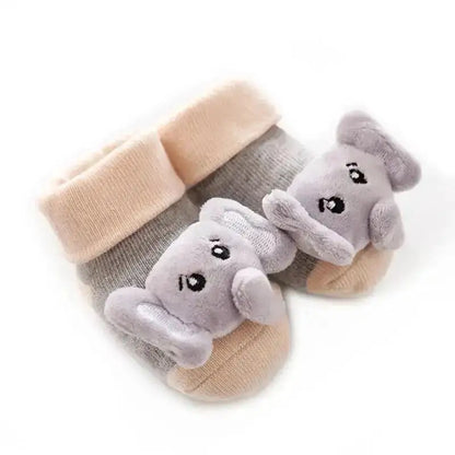 Cartoon Baby Anti-Slip Socks Shoes Newborn Infant Rattle Cute Autumn Boy Girl Floor First Walkers Booties Cotton Doll Warm Socks by Dropshipman