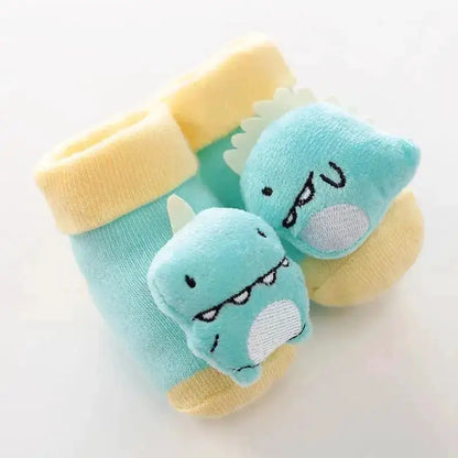 Cartoon Baby Anti-Slip Socks Shoes Newborn Infant Rattle Cute Autumn Boy Girl Floor First Walkers Booties Cotton Doll Warm Socks by Dropshipman